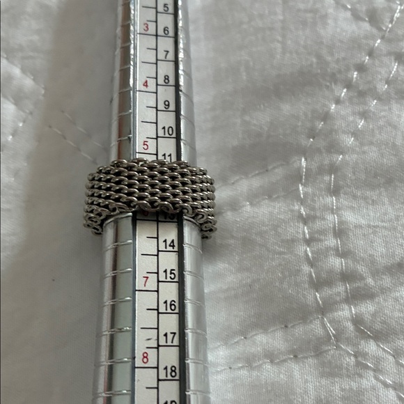 Woven Mesh Stackable Ring - Silver-Tone - Picture 2 of 5